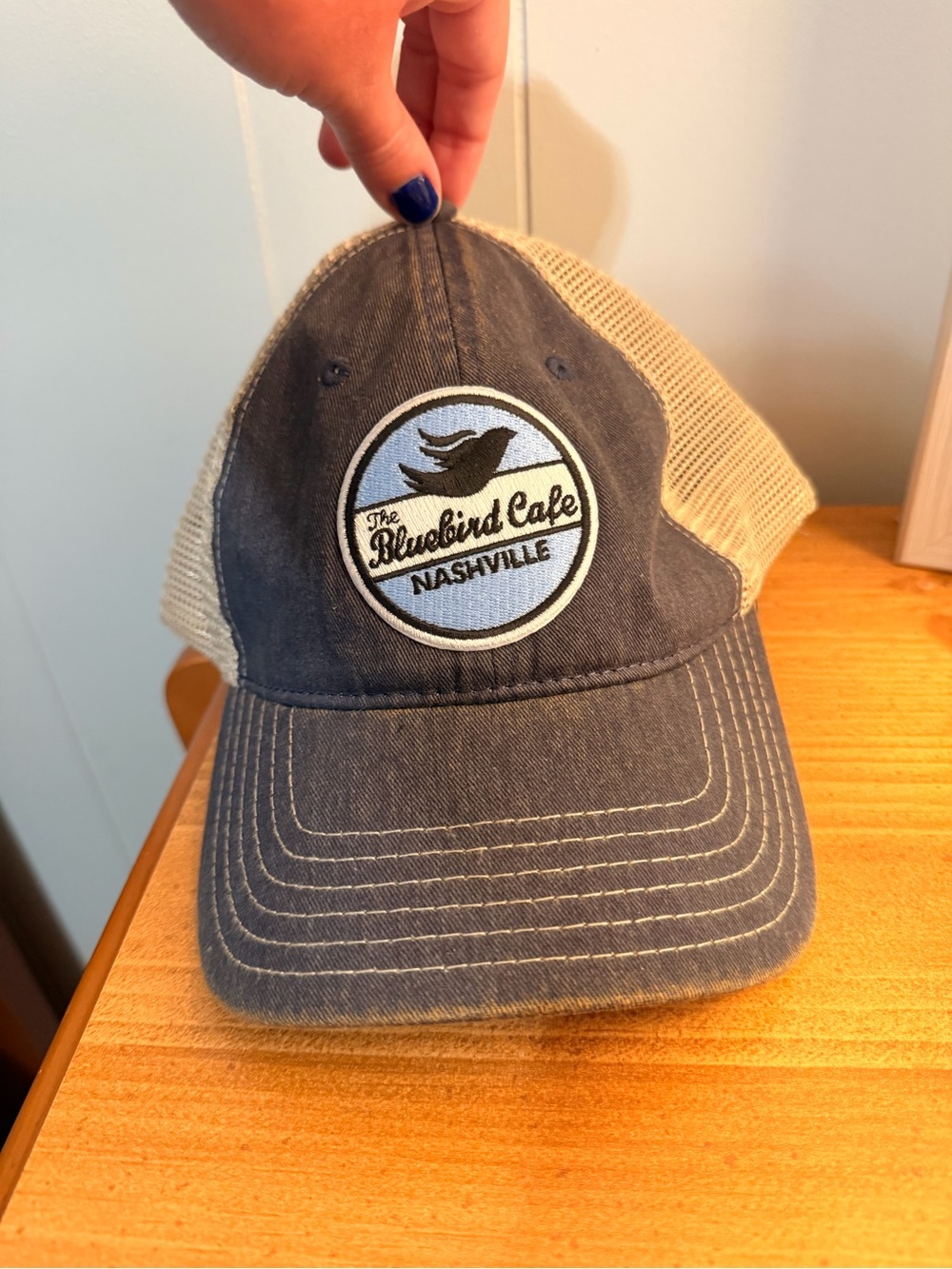 Blue Bird Two-Tone Navy and Tan Trucker Hat